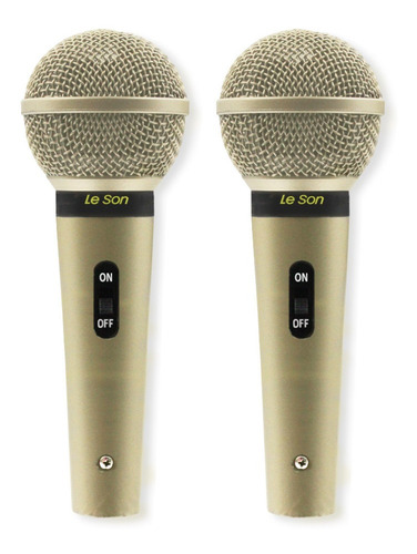 Kit 2 Microfone Profissional Com Fio Cardióide Sm58 P4 Leson