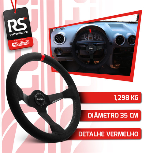 Volante Wrc Lotse Em Camurça Com Tarja + Cubo Alumínio