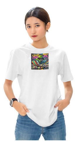 Playera De Mujer Blanca Con Estampados De Copa Ice