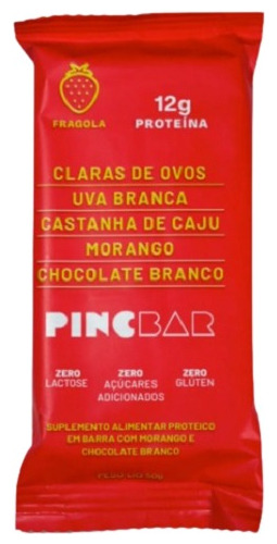 Barra De Proteína Fragola Sem Açúcar Pincbar 50g