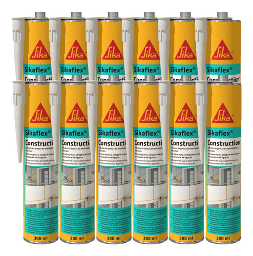 Sikaflex Construction Sika - Selante Elástico 300ml Kit 12un