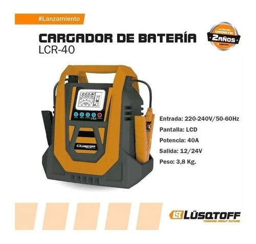 Cargador De Bateria 12/24v 20a Lusqtoff Lcr-40