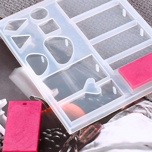 Molde De Silicone P/ Artesanato Bijuteria Em Resina Epóxi Cor Branco