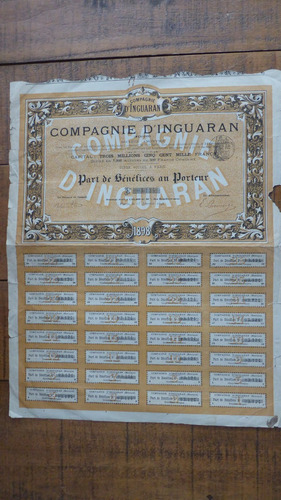 Acción/bono - Compagnie De Inguaran - 1898