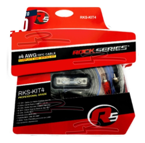Kit De Cables Rock Series Ofc Calibre 4 Awg Uso Amplificador