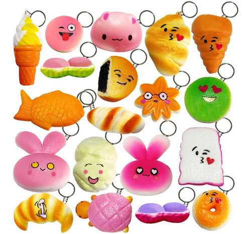 10 Squishy Mochis Llavero Blandos  Souvenir  Juguete Piñata