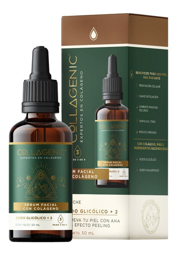 Imagen 1 de 7 de Serum Facial Acido Glicolico Colageno Aha - Peeling Facial