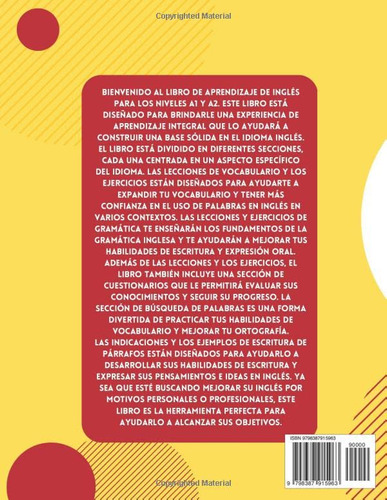 Libro: Libro De Aprendizaje De Inglés A1 Y A2: Vocabulari...