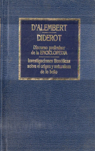 D´alembert Diderot Discurso Preliminar Enciclopedia Tapa Dur