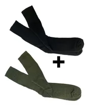 Comprar 01 Par Meias Cano Alto Preta + 01 Par Meias Cano Alto Verde