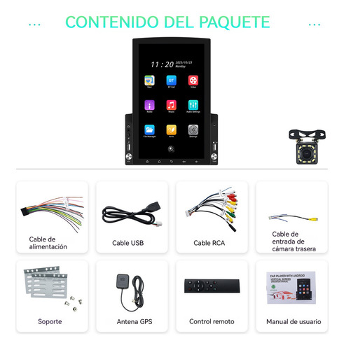 Zk Pantalla Vertical Estéreo Para Coche 2din 7 Base Android