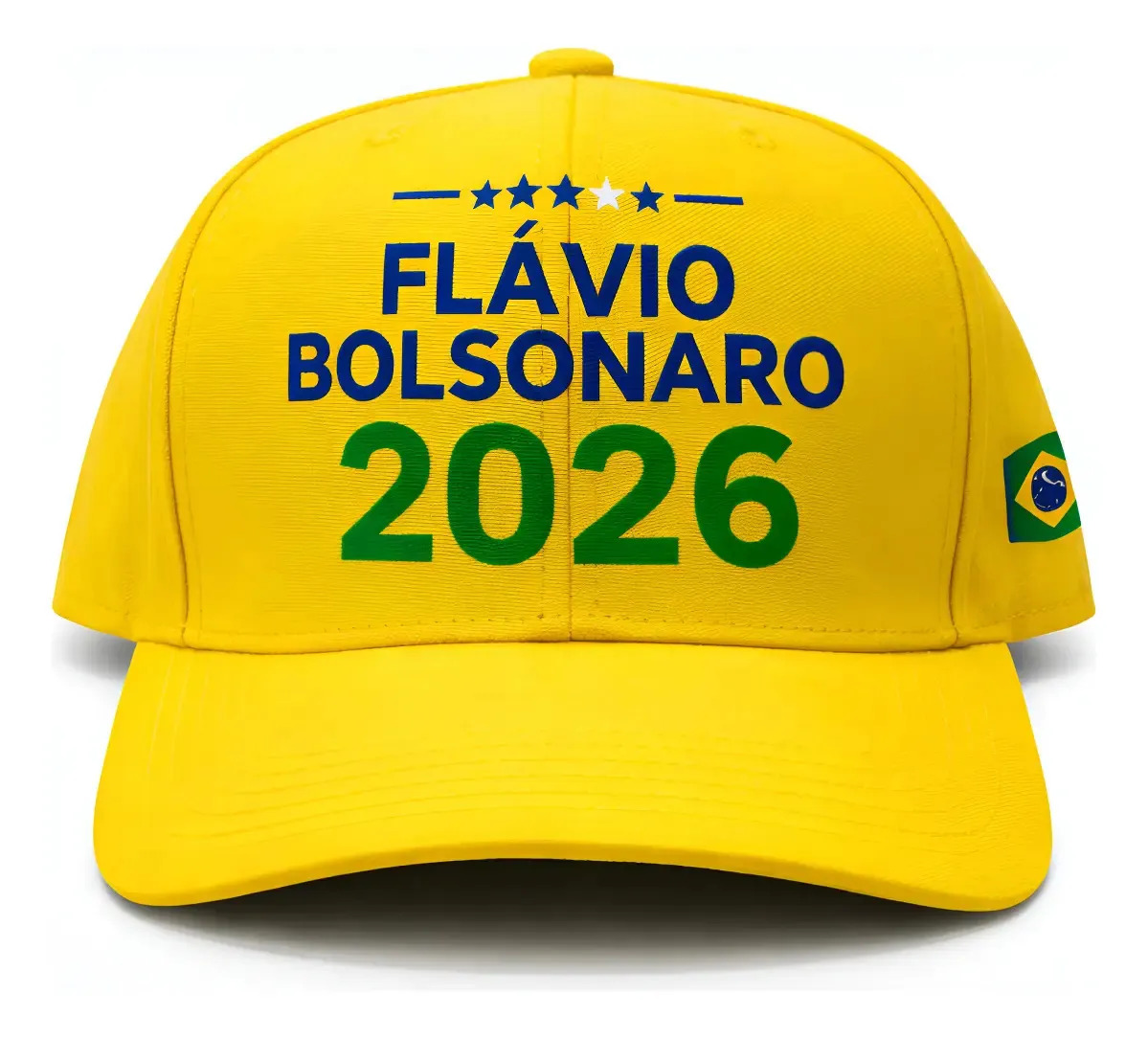 Boné Aba Curva Flávio Bolsonaro Unissex Eleições 2026 Forap Amarelo Un Lisa