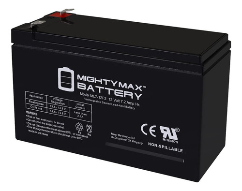 Mighty Max Battery Bateria Repuesto 12v 7ah F2 Para Camara