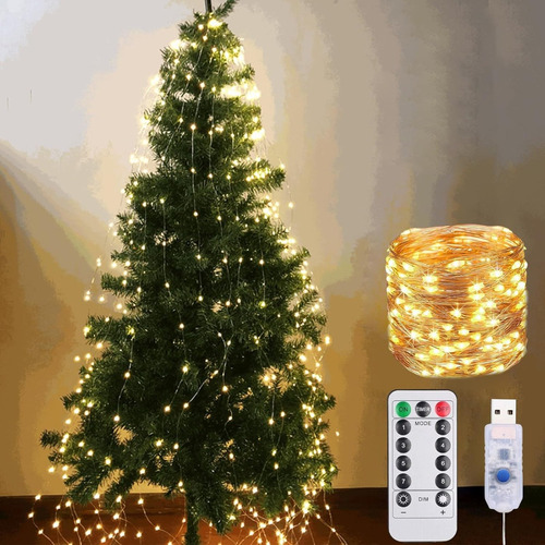 / Luces Centelleantes En Cascada Para Árbol De Navidad