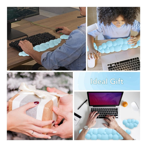 J Keyboard Cloud Wrist Rest 2pcs, Soporte Alfombrilla Ratón