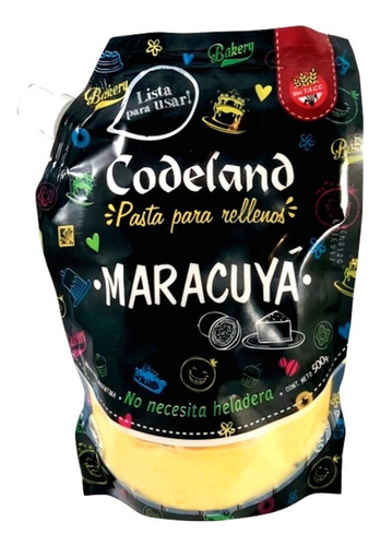 Pasta Para Relleno Codeland Maracuya 500g Sin Tacc Con Pico