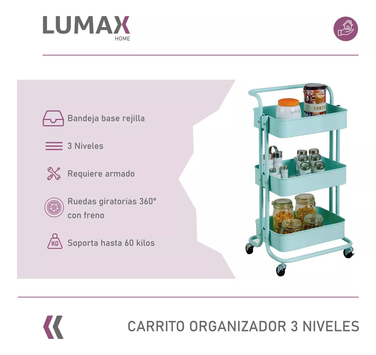 Tercera imagen para búsqueda de carrito organizador