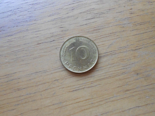 Moneda Alemana - 10 Pfennig (peniques Alemanes) - 1977