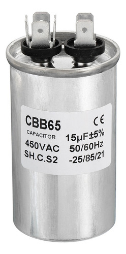 Condensador Cbb65 15 Uf, 15 Mfd, 1 Unidad Ac 450 V, 2 Termin