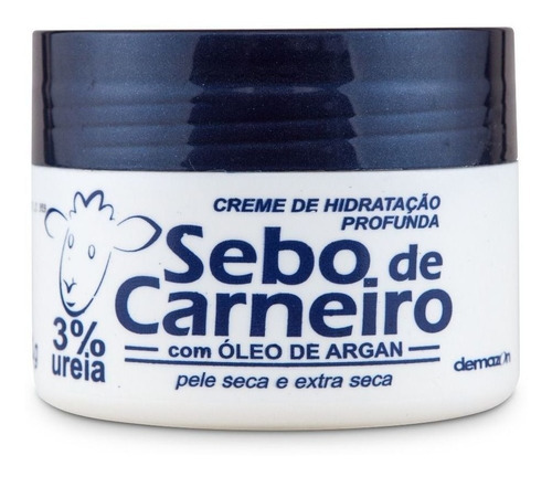  Sebo De Carneiro Com Óleo De Argan Pele Secas Demazon 300g Tipo de embalagem Pote Tipos de pele Seca