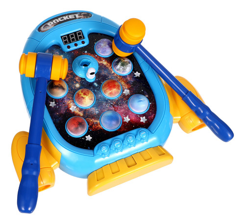 Juego Interactivo De Topo De Golpe Juguete Eléctrico Espacial Whack-a-mole (martillo Doble, Pilas Aa No Incluidas)