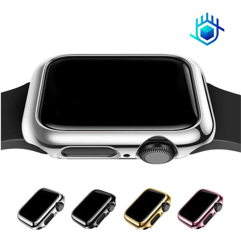 Imagen 10 de 10 de Funda Brillante Con Mica Para Apple Watch Case Hombre Mujer