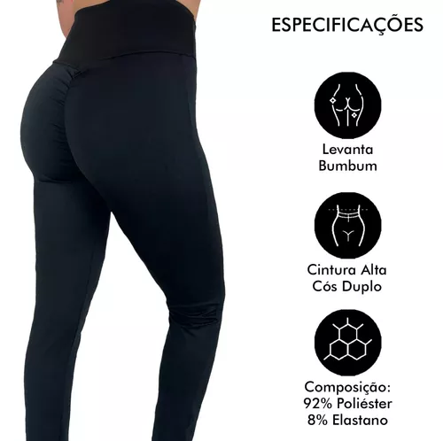 Legging Academia Levanta Bumbum Calça Feminina Fitness Preta