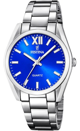 Reloj Festina Mujer F20622.e Boyfriend Clasico Acero Color de la malla Plateado Color del bisel Plateado Color del fondo Azul