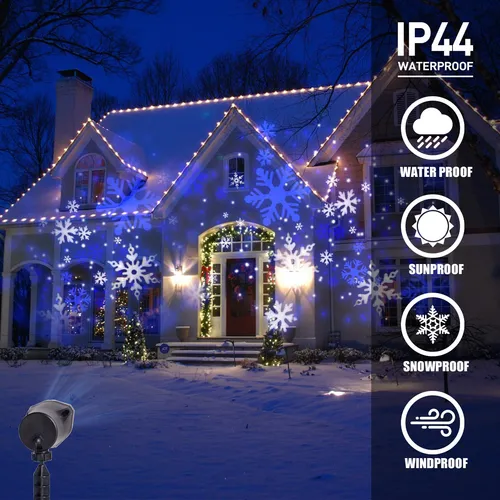Proyector De Luces Navideñas Con Diseño De Copos De Nieve Pa
