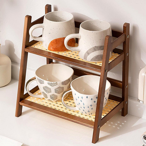 Soporte Para Tazas De Encimera, Escurridor De Marrón
