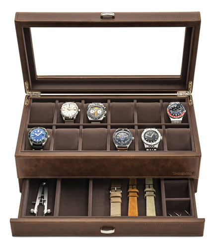 Tawbury Organizador De 12 Cajas De Reloj Para Hombre, Estuch