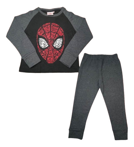 Pijama Spiderman Negro Niño Hombre Araña Marvel Original