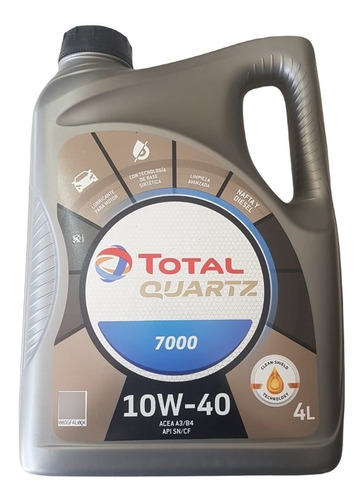 Aceite Total Quartz 7000 10w-40 Semi Sintetico 4lts Diesel