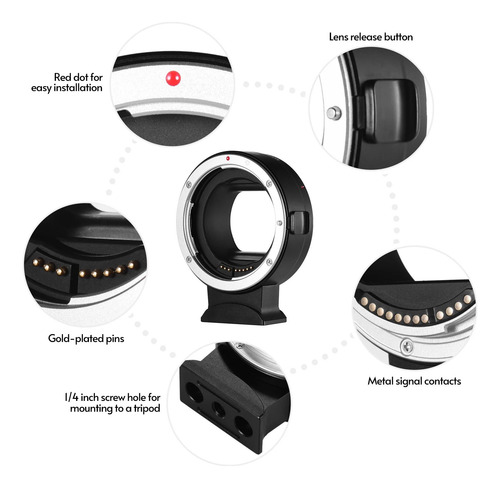 Adaptador Rf Lente Canon Ef E Ef-s Mirrorless Eos R Rp R7 R8