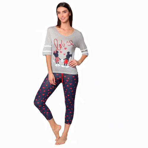 Pijama Mujer Minnie Mickey Blusa Manga 3/4  Pantalon 9268 