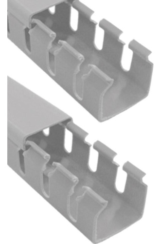Kit 2 Canaleta Aberta Painel Elétrico Fio Cinza 20x20x2000mm