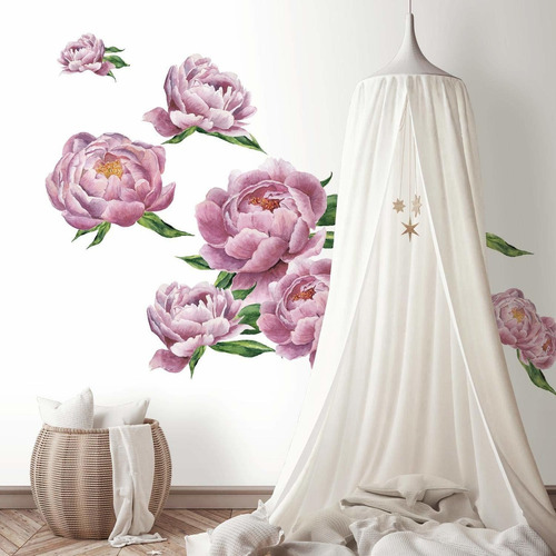 Vinilo Decorativo Pared [00qj88o0] Flores Peonias Gigantes