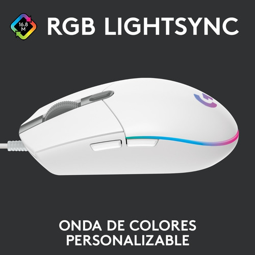 Mouse Gamer Logitech G203 New Rgb Lightsync White