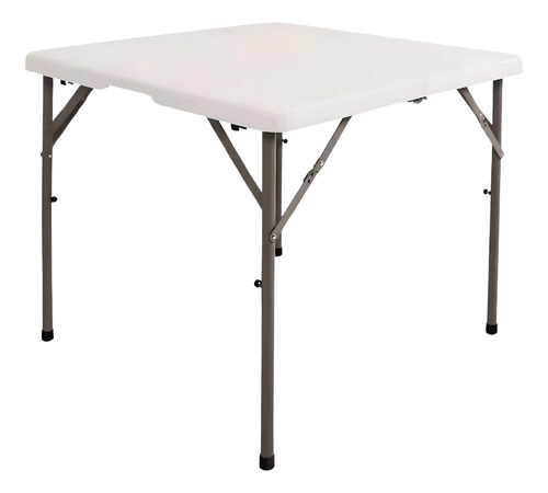 Mesa Cuadrada Plegable Jardin Exteriores Apoyo 88 Cm Blanca