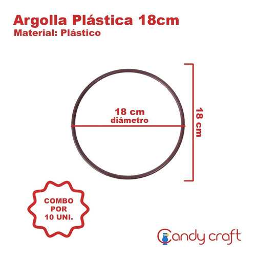 Argolla Plástica 18cm X 10uni Ideal Atrapasueños 