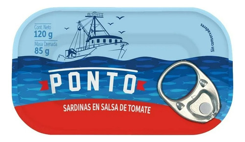 5 Pzas Sardinas Ponto En Salsa De Tomate 120 G