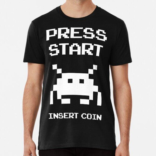 Remera Presione Inicio Insertar Moneda, Diseño Geek Y Gamer 