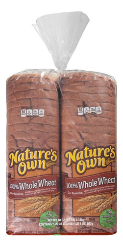 Nature's Own Pan 100 % Integral De Barra 567 C/u Gr 2 Pz