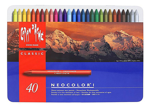 Giz Pastel Oleoso Caran D'ache Neocolor I Com 40 Cores