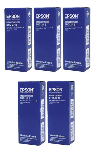 Pack X5 Cinta Epson Erc-27b Negro Para Impresora Original