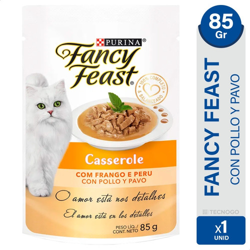 Alimento Gatos Purina Fancy Feast Pollo Pavo Humedo 85gr