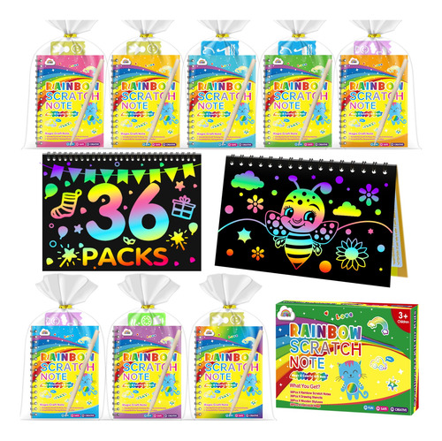 Favores De Cumpleaños Papel Rascar 36 Unidades Kit Juguete