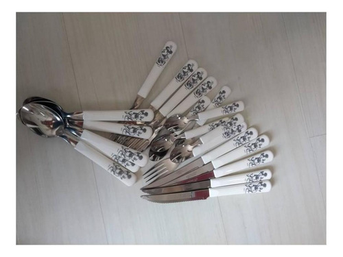 Faqueiro Simonaggio Disney Minnie E Mickey - Branco 24 Peças
