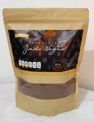 Imagen 1 de 2 de Chocolate En Polvo Con Azúcar Jade Negro 1 Kg