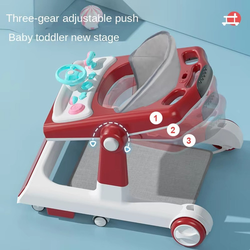 Andadera Usical Bebe Plegable Portátiltema De Motocicleta Azul
